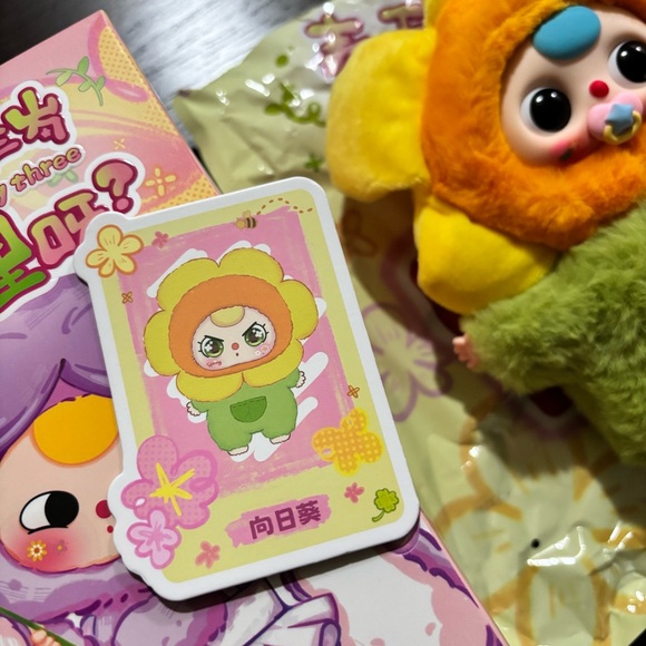 Baby Three Where's Spring Flower Series Plush Confirmed Sunflower w/ Pacifier - Picture 2 of 10